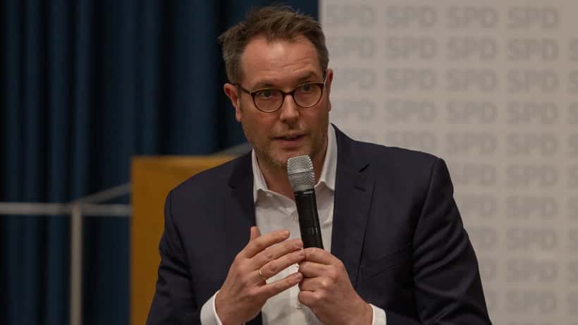 Alexander Schweitzer bei politischer Veranstaltung 2019, Ministerpräsident Rheinland-Pfalz