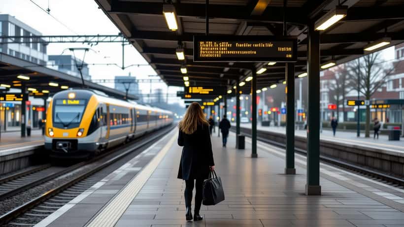 Leeg NS-perron vroege ochtend tijdens treinstaking openbaar vervoer 24 juni 2026