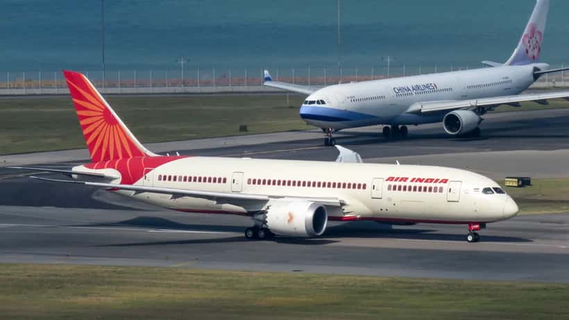Un Boeing 787 Air India à l'aéroport international de Hong Kong
