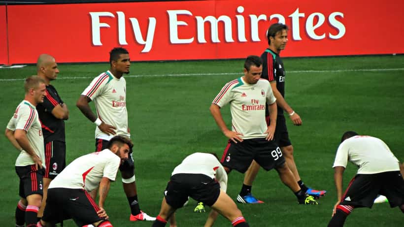 Antonio Cassano e Kevin-Prince Boateng durante un allenamento della Nazionale italiana