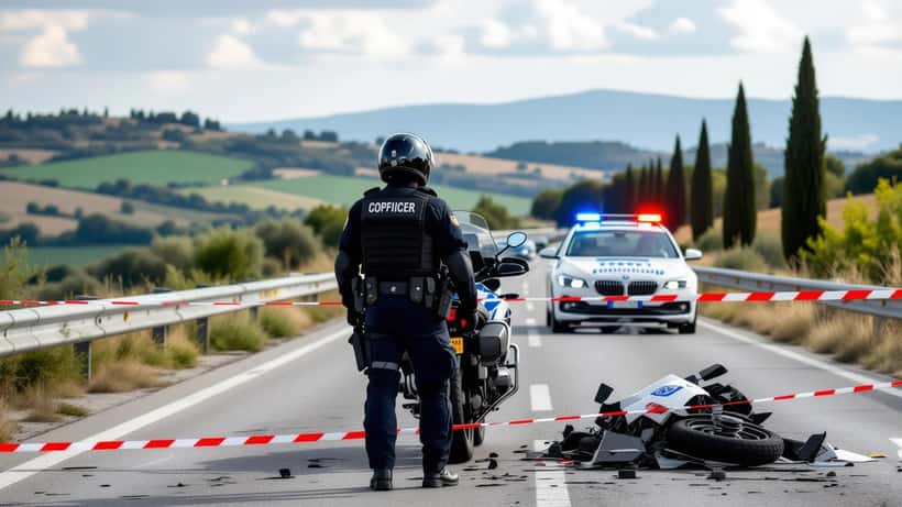 Tecnico investigativo che esamina i danni dopo un incidente stradale