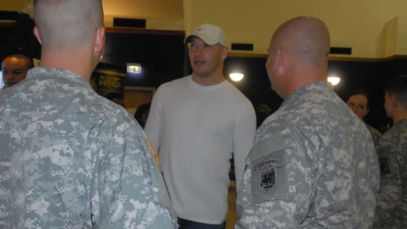 Brian Urlacher former Chicago Bears linebacker at a press event