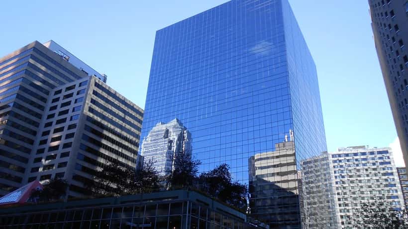 Loto-Québec head office building in Quebec City, exterior view of the Crown corporation headquarters