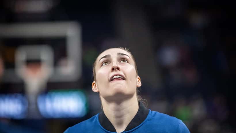 Jessica Shepard, Dallas Wings forward, during a WNBA game