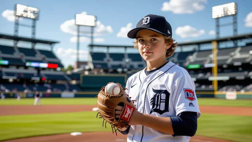 Cameron Flukey in Detroit Tigers uniform on the pitcher's mound