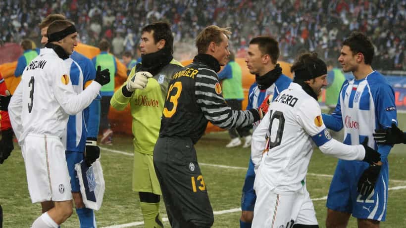 Alex Manninger con Chiellini e Del Piero alla Juventus nel 2010