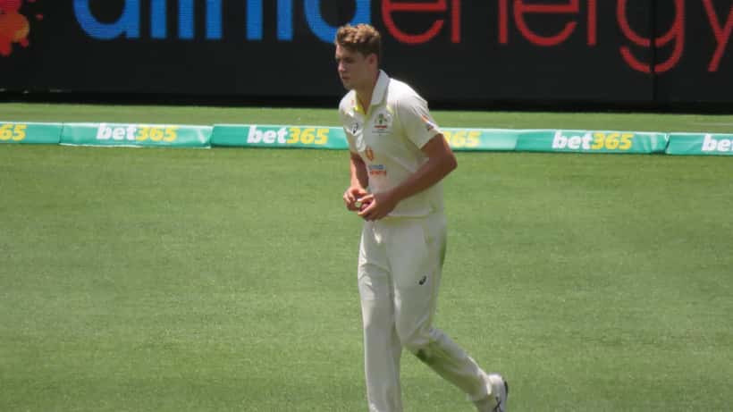 Cameron Green bowling at Perth Stadium during Australia vs West Indies cricket match