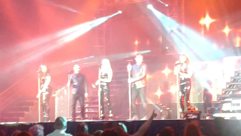Liberty X performing live on stage in Glasgow