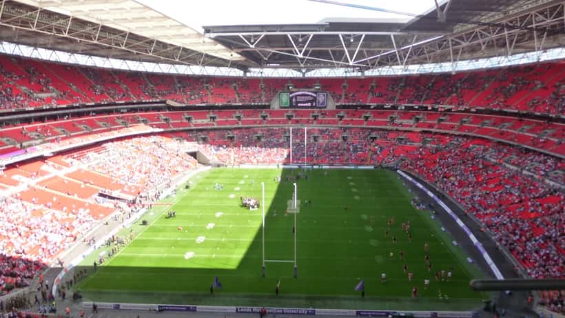 Wembley Stadium exterior ahead of the 2026 EFL Championship play-off final