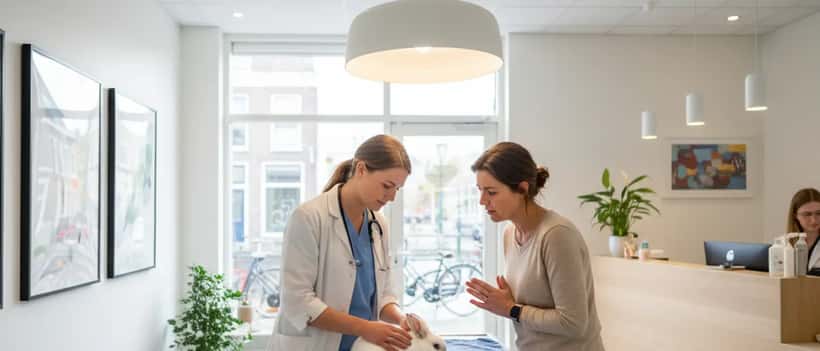 Dierenarts onderzoekt huisdier in moderne kliniek in Nederland