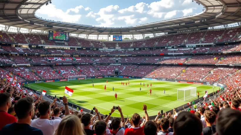 Fußballstadion in Prag während des Länderspiels Tschechien gegen Mexiko 2026