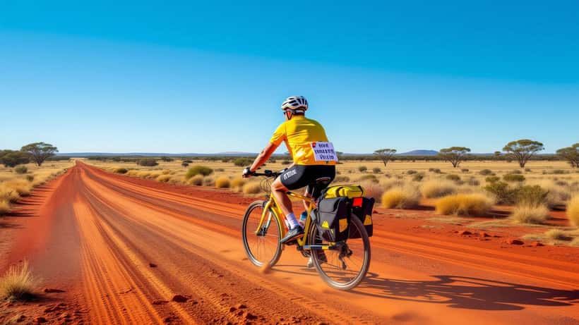 82-year-old charity cyclist riding across the Australian outback on a 5,300km fundraising ride for MND NSW
