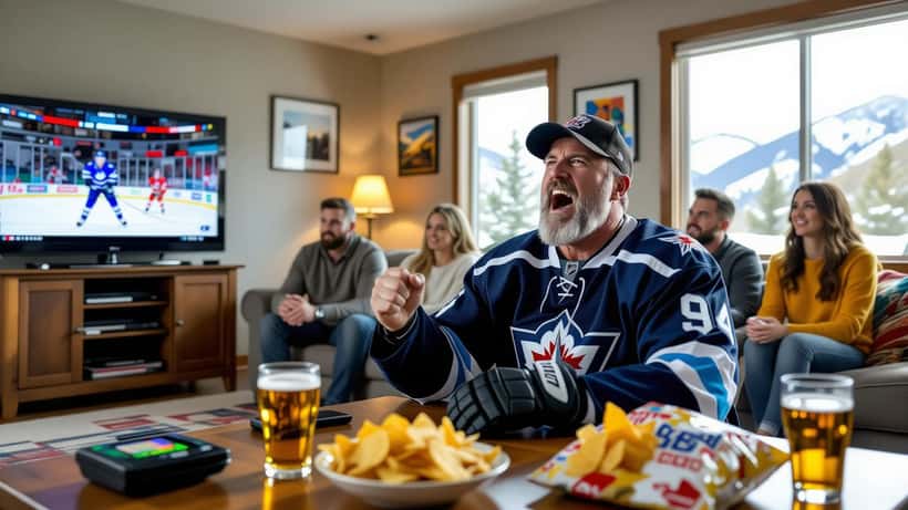 Fan des Utah Mammoth en état de stress cardiaque intense pendant un overtime des playoffs NHL 2026