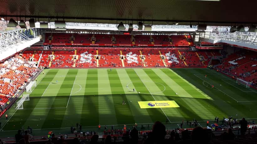 Anfield Stadium i Liverpool – hjemmebanen for Premier League-kampen Liverpool mod Fulham