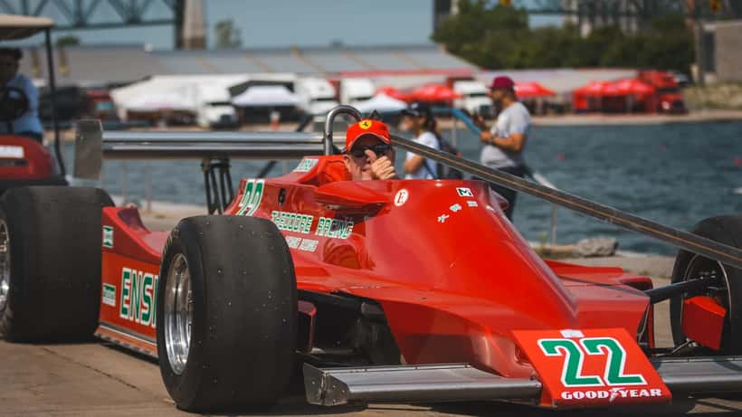 Racing cars competing at Circuit Gilles Villeneuve, Montréal