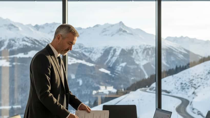 Avocat spécialisé en accidents de transport révisant un dossier dans un bureau à Chambéry