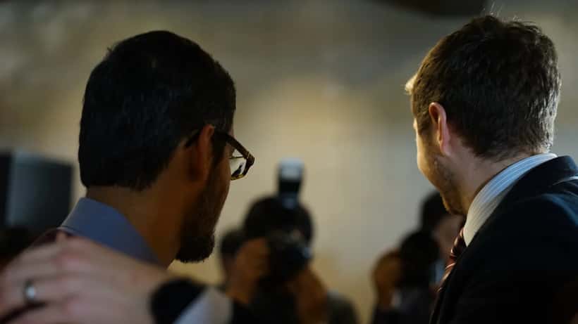 Google CEO Sundar Pichai meeting the IT community at a tech event