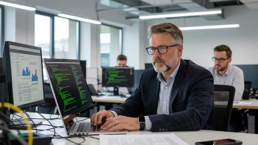 IT-beveiligingsexpert analyseert cyberaanval op een mkb-kantoor in Hoogeveen