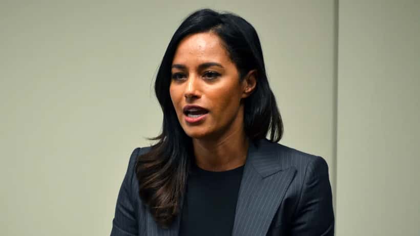 Rula Jebreal, giornalista italo-palestinese, durante un panel su diritti e comunicazione