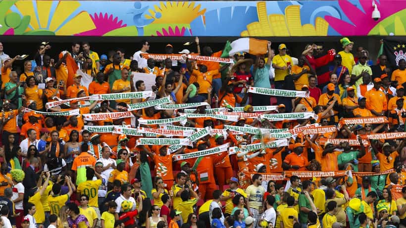 Elfenbeinküste-Spieler im Duell beim FIFA World Cup, Stadion Philadelphia WM 2026