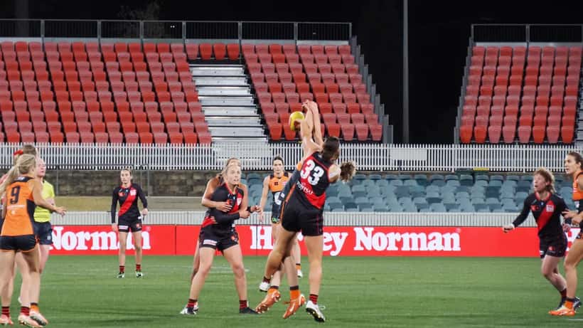 GWS Giants AFL players on field during 2025 season game