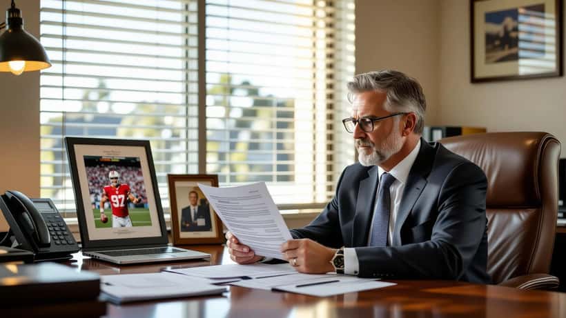 Australian solicitor reviewing superannuation nomination forms and estate planning documents in a Perth law firm office