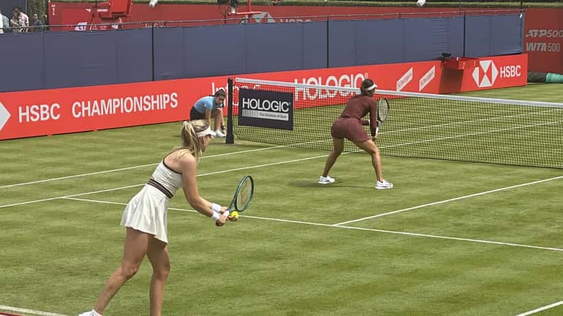 Tennis players at Queen's Club Championships London grass court