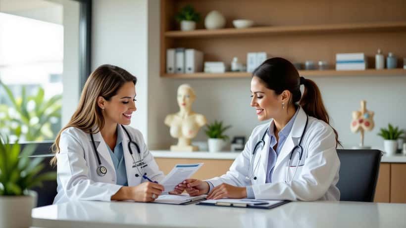 Mulher brasileira em consulta ginecológica discutindo novo tratamento para menopausa aprovado pela Anvisa em 2026