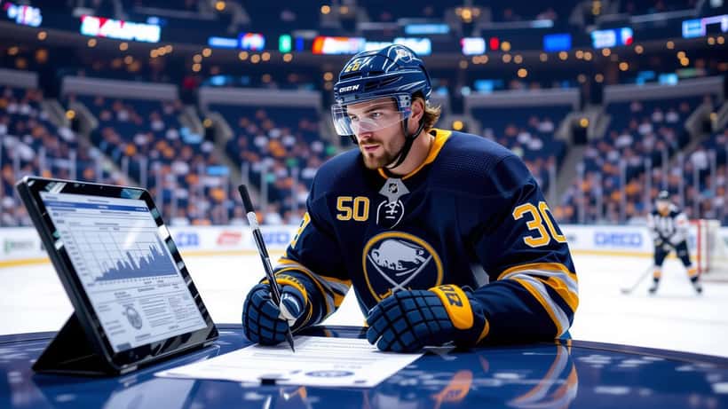Michael Kesselring signing a Buffalo Sabres contract in 2026