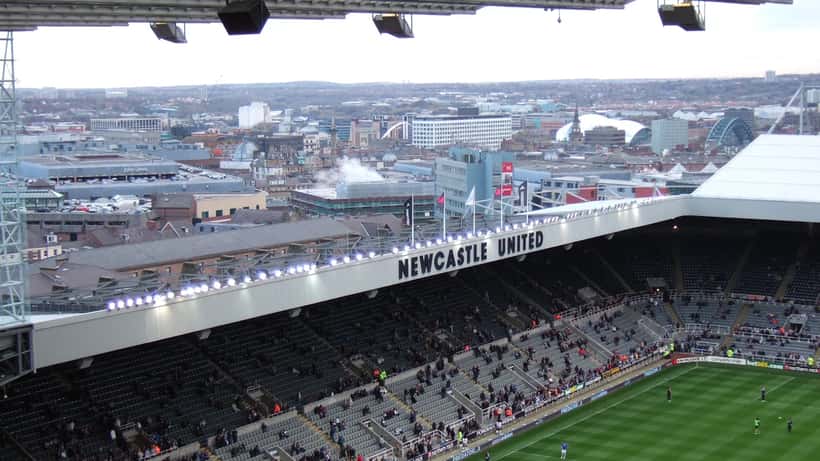 Estádio St James' Park do Newcastle United visto do exterior