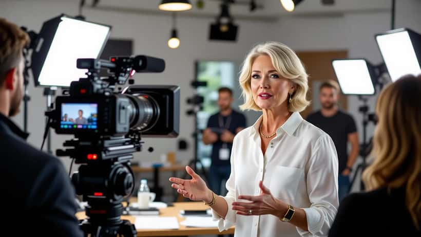 Filmcrew op een productieset tijdens de opnames van een televisieserie