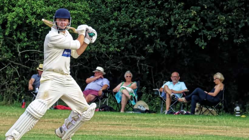 Recreational cricket player batting at club match