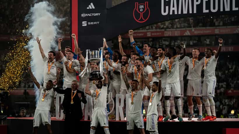 Eduardo Camavinga in azione durante la finale di Copa del Rey 2023 con il Real Madrid