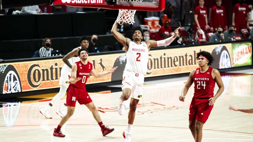 Aaron Wiggins rising to the basket during a basketball game