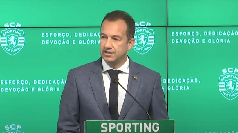 Frederico Varandas, presidente do Sporting CP, em conferência de imprensa