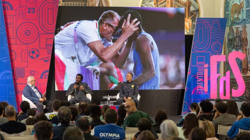 Andy Díaz e il suo allenatore Fabrizio Donato al Festival dello sport di Trento 2024