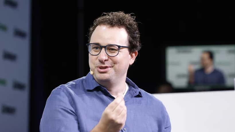 Dario Amodei, Anthropic CEO, speaking on stage at TechCrunch Disrupt