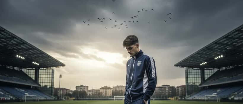 Avvocato sportivo italiano che esamina un contratto atletico in ufficio professionale