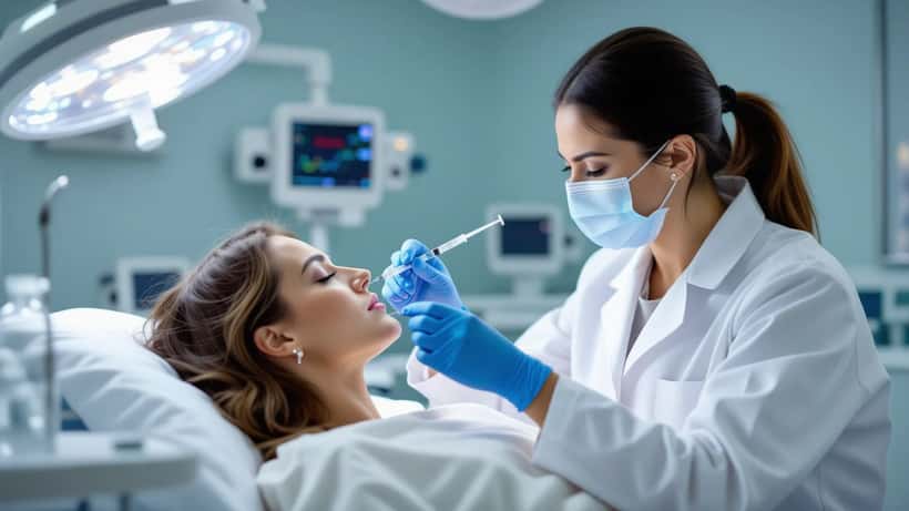 Läkare utför kosmetisk injektion på klinik inför gala 2026