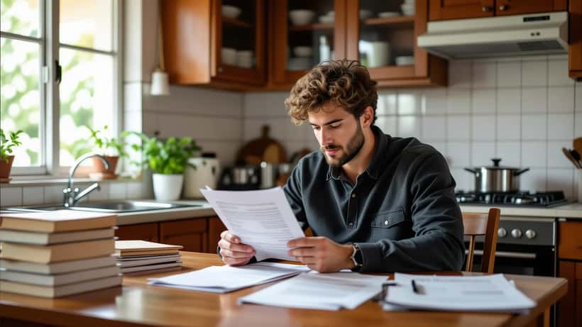 Candidato de concurso público analisando resultado de prova e carta de nomeação
