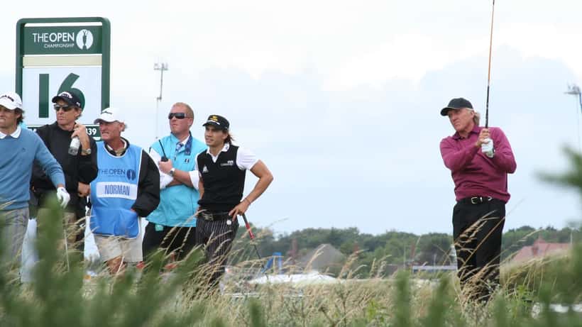 Greg Norman at The Open golf championship, the Australian legend who joined the Brisbane 2032 Olympics board after leaving LIV Golf