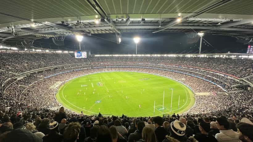 AFL match at the Melbourne Cricket Ground with Carlton Blues playing