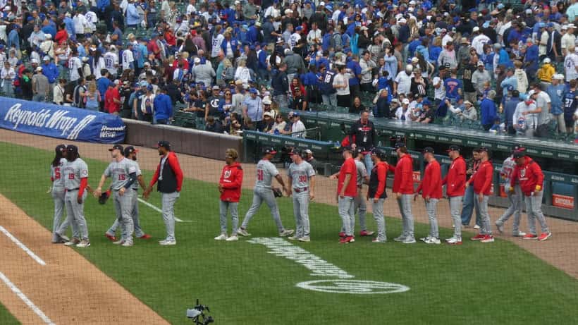 Washington Nationals player at Dodger Stadium during September 2026 series