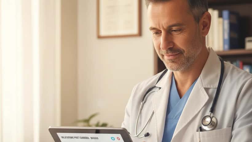 Medico sportivo italiano in studio consulta un giovane calciatore sulla salute mentale