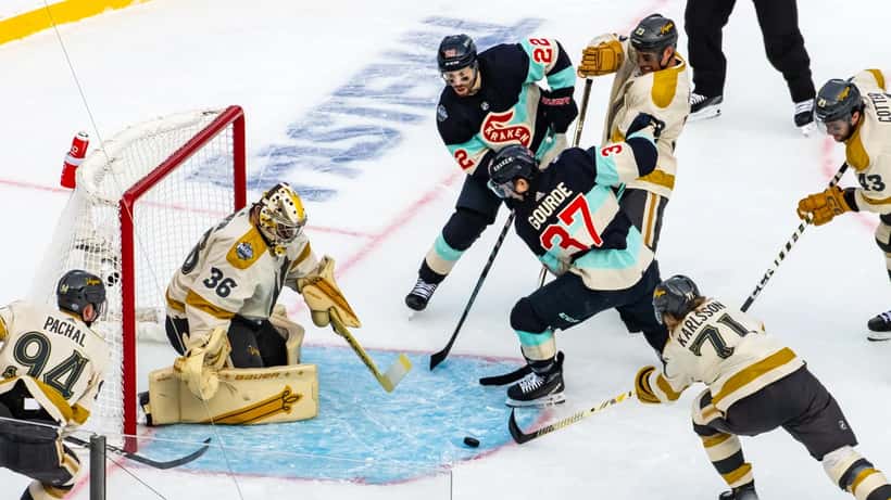 William Karlsson från Vegas Golden Knights under Winter Classic mot Seattle Kraken