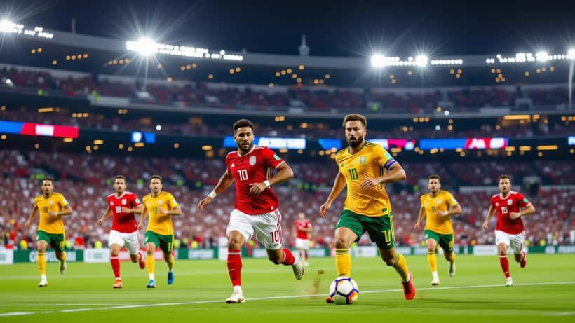 Spelers van Paraguay en Australië tijdens de WK 2026 groepswedstrijd in Levi's Stadium