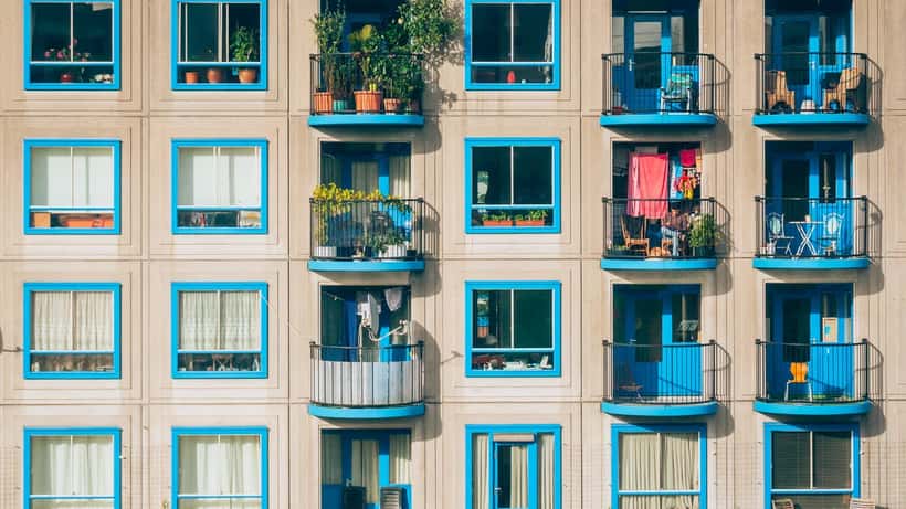 Luchtfoto van Amsterdam-Zuidoost, de wijk waar de overvallen op pizzakoeriers plaatsvonden