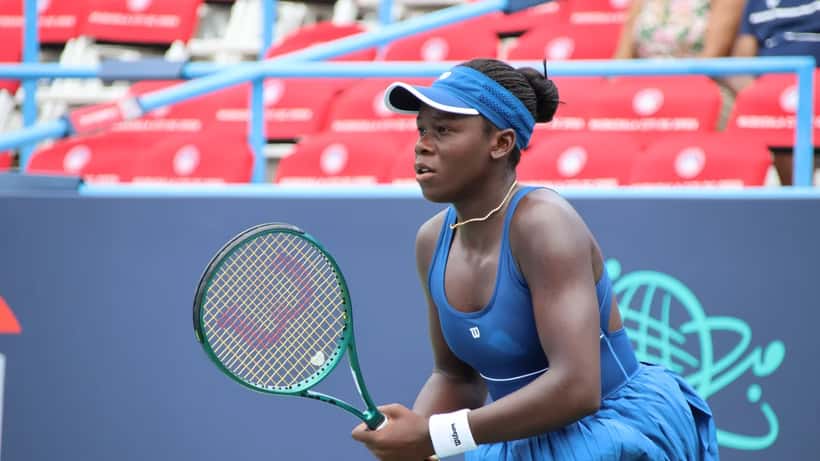Victoria Mboko en action lors du DC Open 2025