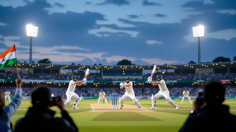 Cricket stadium action during Ireland vs India 2026 international match