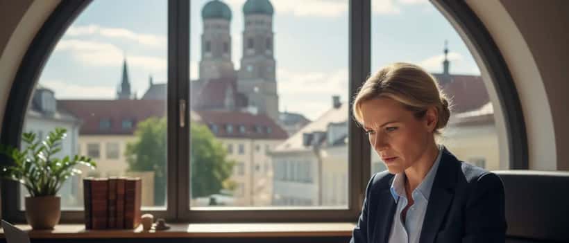 Deutscher Anwalt prüft Testament und Erbschaftsdokumente in Münchner Kanzlei